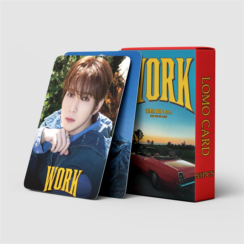 KPOP 55 unids/set ATEEZ álbum GOLDEN HOUR: Parte.1 trabajo LOMO tarjeta Hongjoong Seonghwa chica tarjeta coleccionable regalo K-POP postal