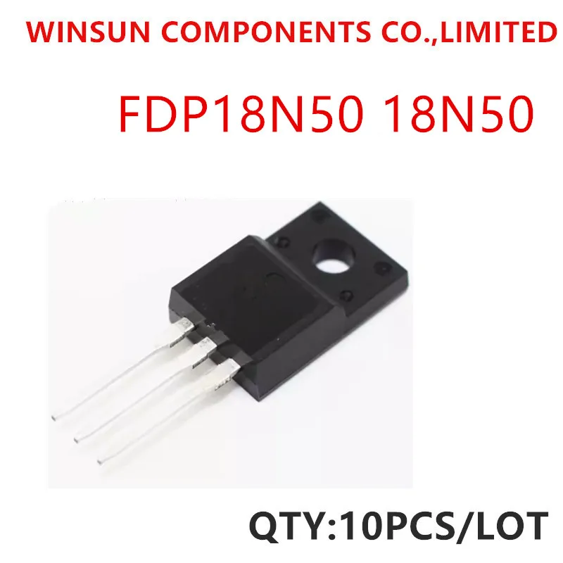 100% New Imported Original FDP18N50 18N50 TO-220 N Channel Field-Effect Tube 500V 18A