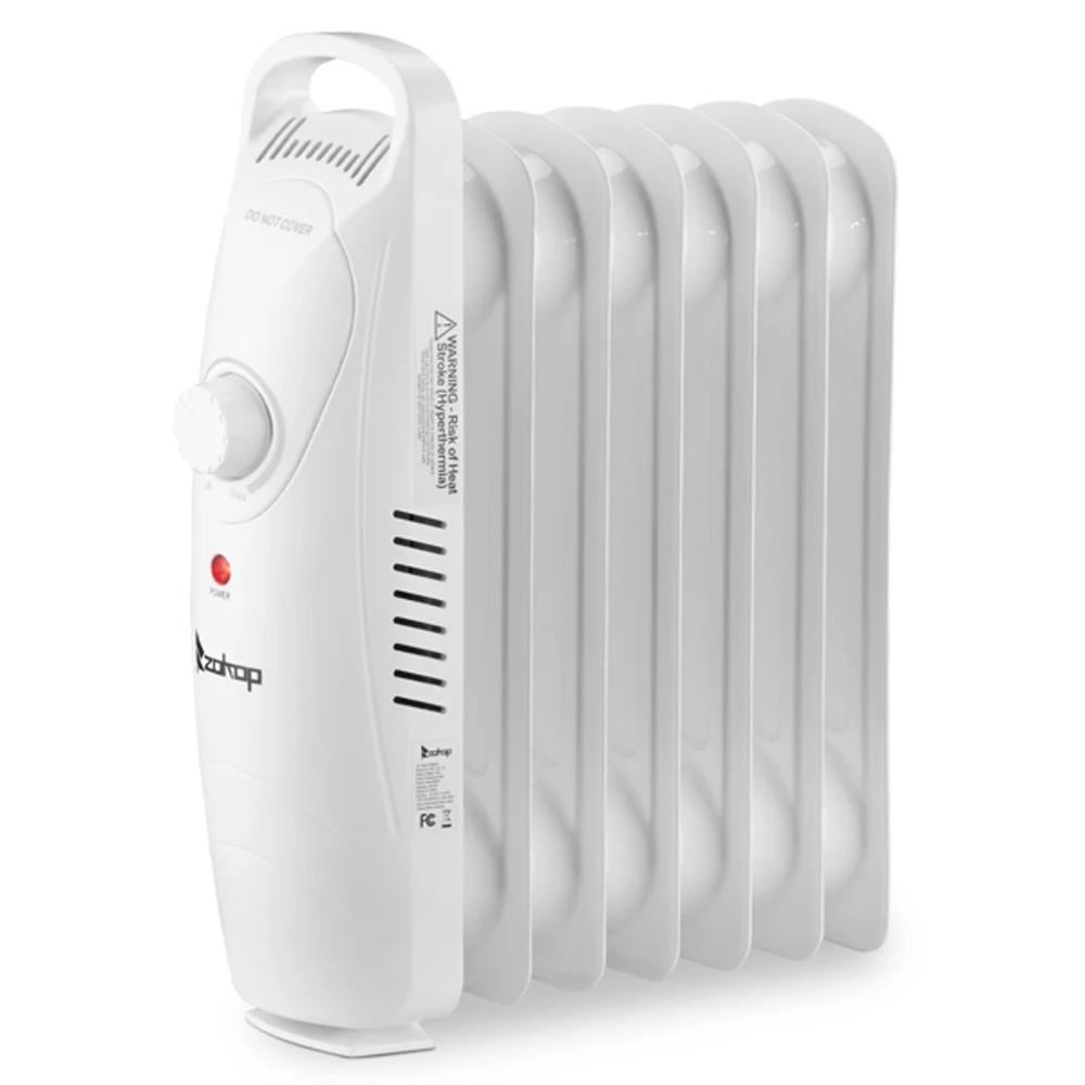 

Oil Filled Radiator Heater 600W Electric Space Heater With Adjustable Thermostat Overheat and Tip-Over Protection For Indoor