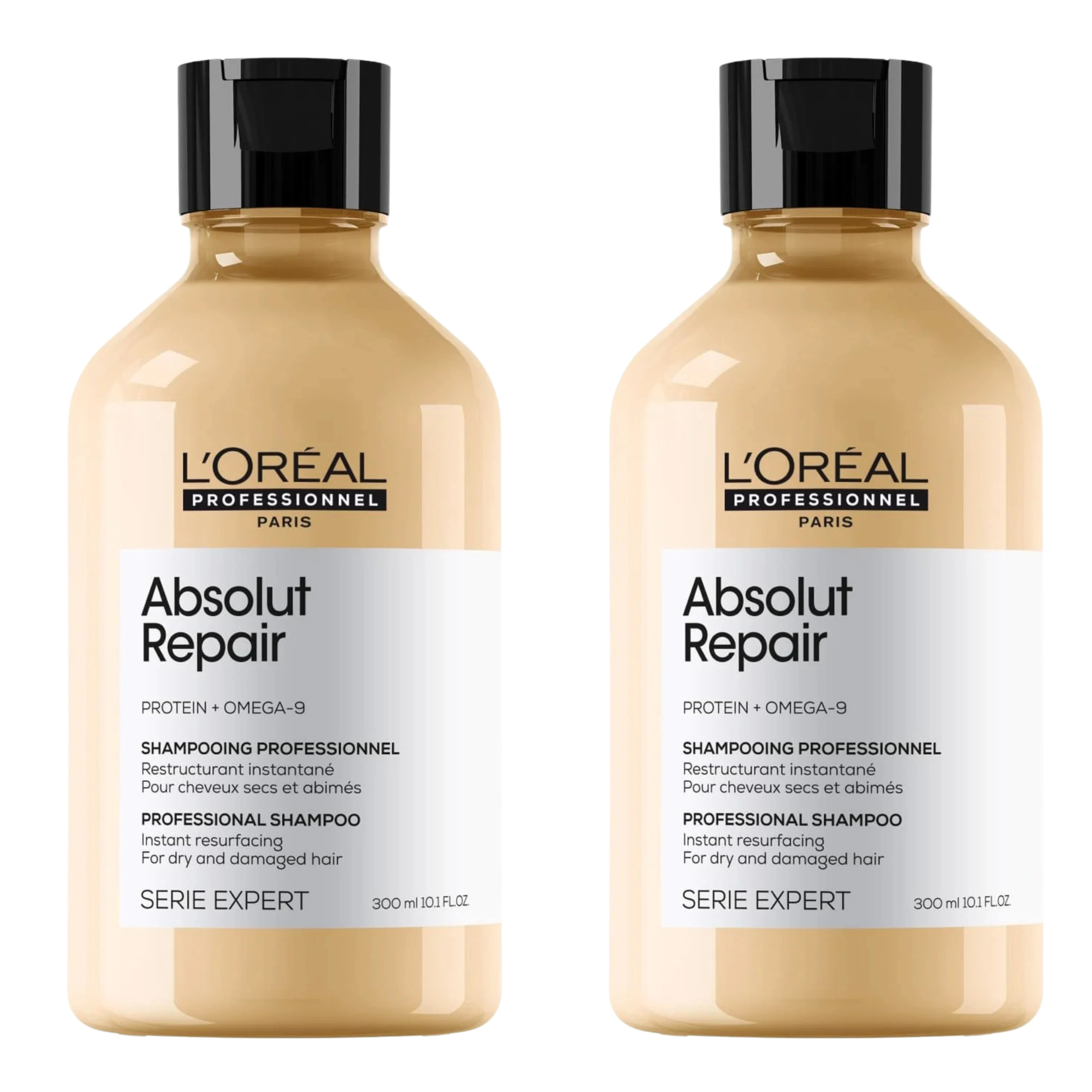 Pack x2 L’Oréal Professionnel Serie Expert Absolut Repair – Champú Reparador y Fortalecedor 300ml