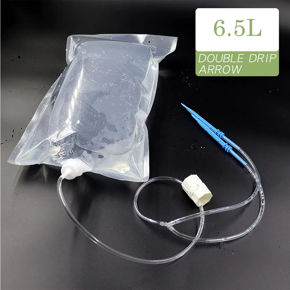 

6.5L Drip Irrigation Bag With 0-300ML Per Hour Adjustable Flow, Self Automatic Watering System For Outdoor Gardening Plants