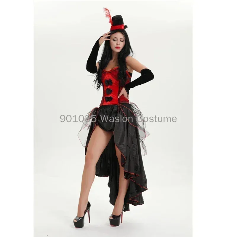 burlesque-combine-femmes-deguisement-fille-tenue-de-danse-haut-jupe-chapeau-gants-fgl-55f
