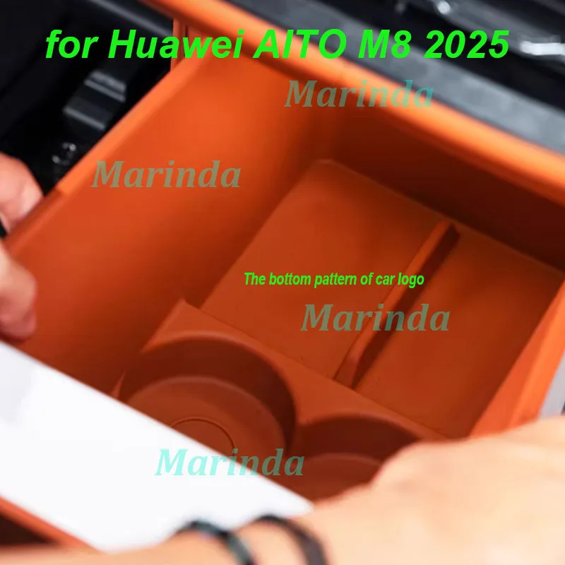 

Car Refrigerator Silicone Storage Box for Huawei AITO M8 2025 Drinks Holder Fixed Grid Non-slip Storage Pad Interior Accessories