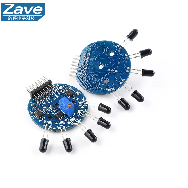 5-Channel Flame Sensor Module, Analog & Digital Dual Output, for Firefighting Robot