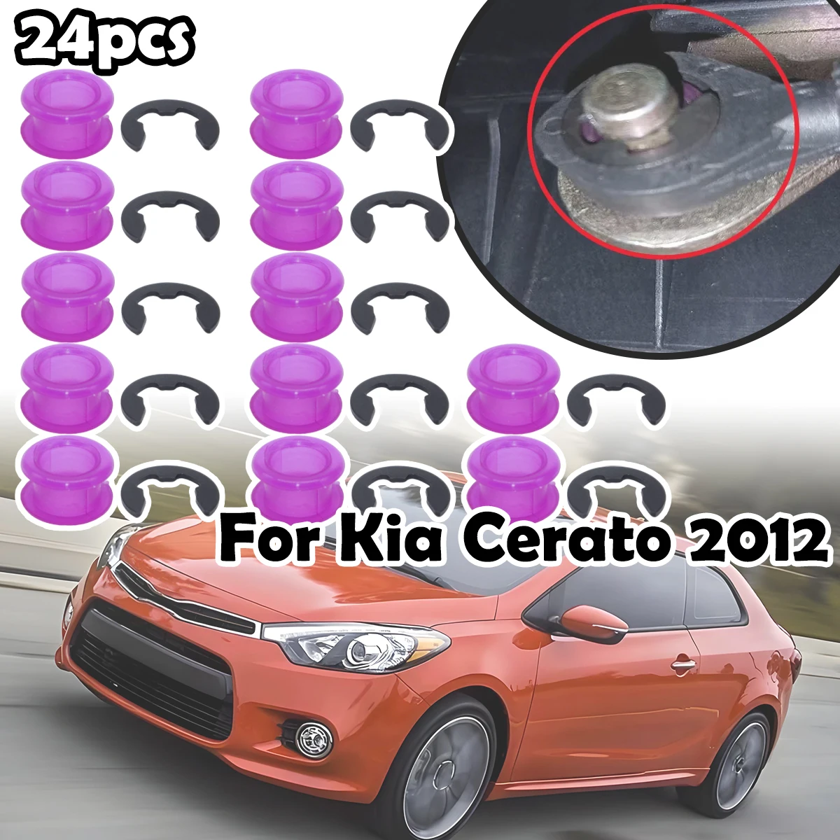 

24pcs For Kia Cerato 2012 Gear Shifter Cable Linkage Bushing Sleeve Both Ends Grommet Fix Durability Repair Kit Car Accessories
