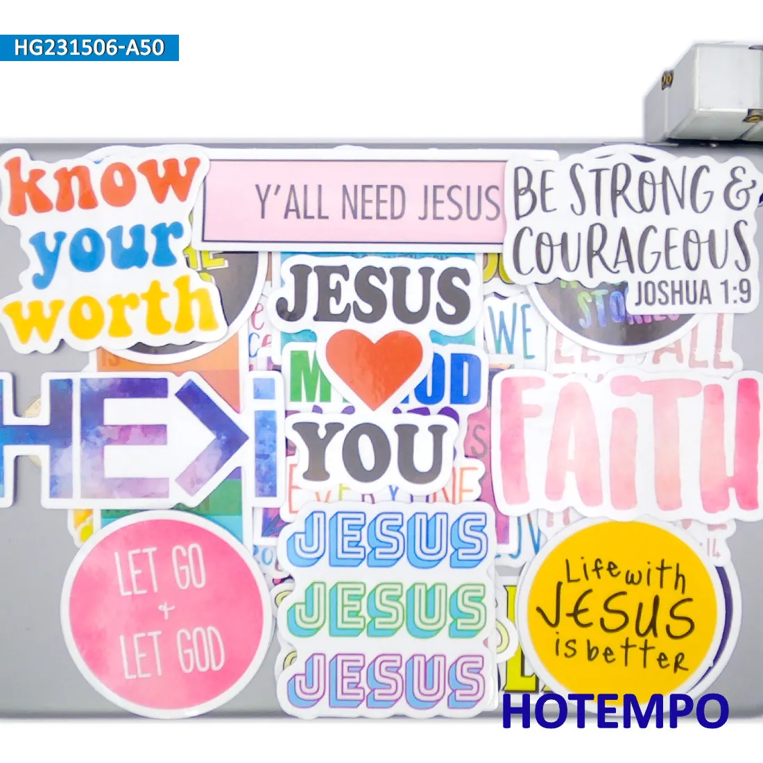 20/30/50Pieces, Faith Stickers Set, God Jesus Words Positive Energy Slogan, for Laptop Car Phone Motorcycle, Funny Sticker Pack