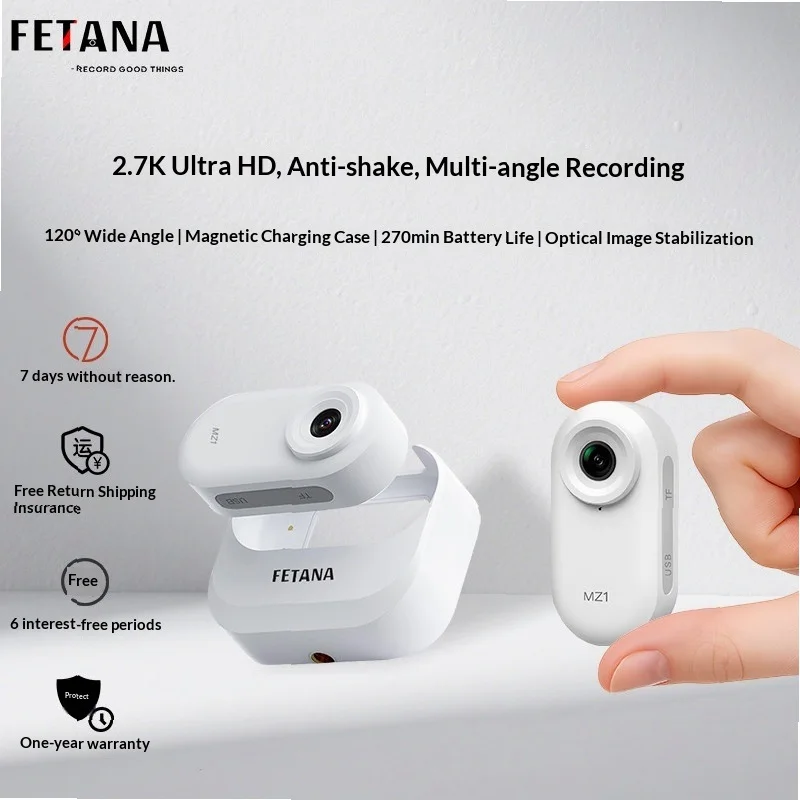 

Portable Chest Camera Recorder for Vlog, Thumb Motion Action Cam with Pocket Size