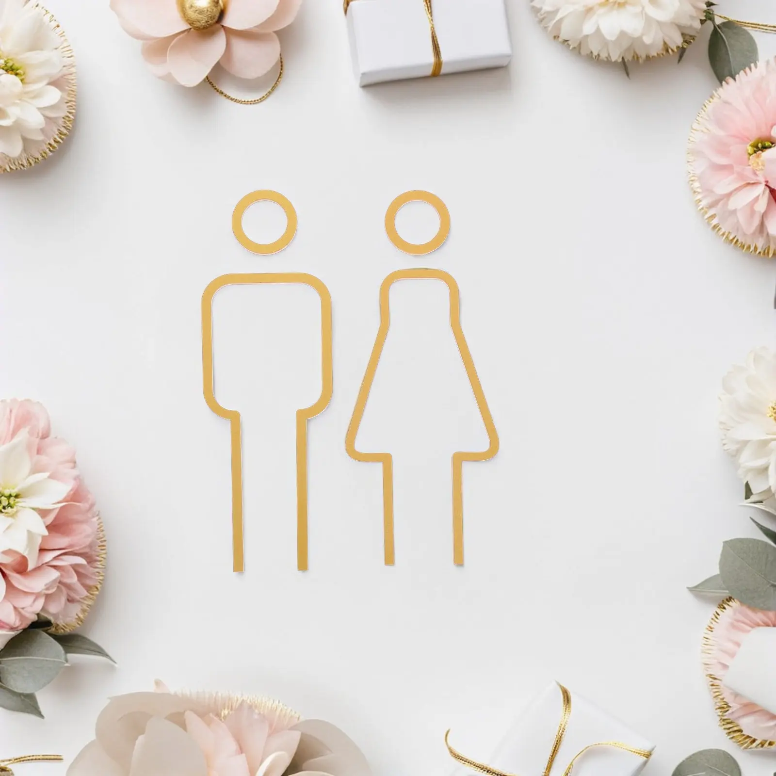 2Pcs 3D Acrylic Men Women Washroom Signs Bathroom Door Identification Signs Self Adhesive for Office Restaurant Public Toilet