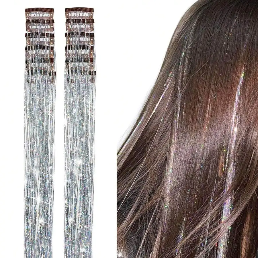 Inch Sequin Hair Accessories Clip-In Set, Heat-Resistant Shiny Fairy Hair Clips, Suitabl