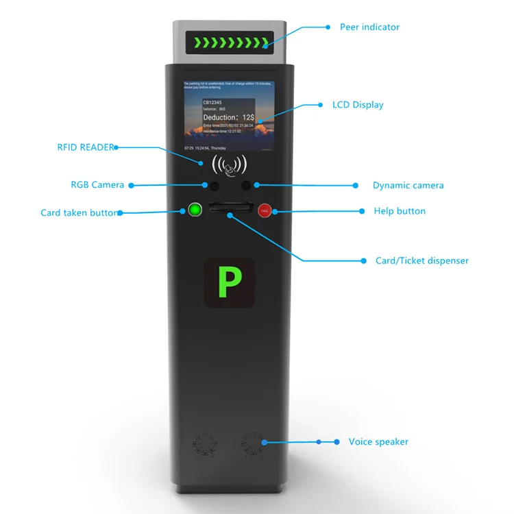 Software System Entrance and Exit Machine Car Security System Ticket Dispenser Smart Parking Ticket Machine for Parking System