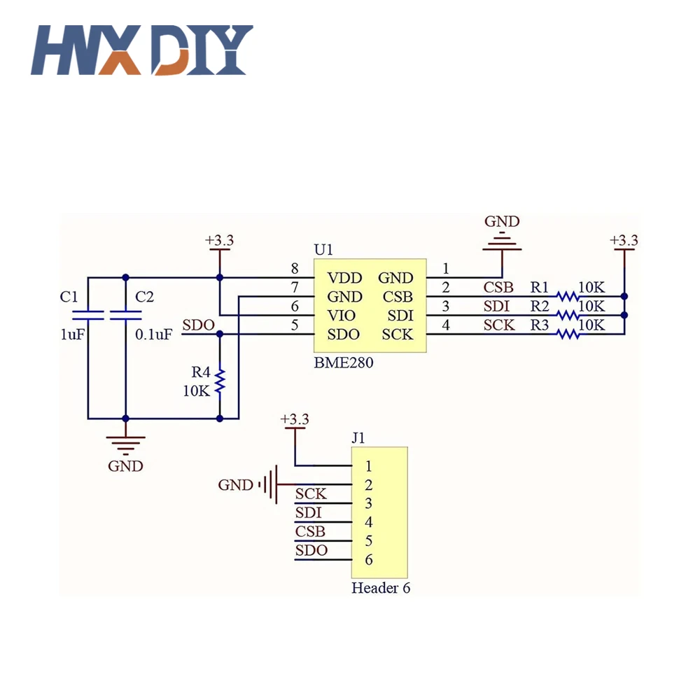 1-10 Stück BME280 BMP280 5 V 3,3 V Digitalsensor Temperatur Luftfeuchtigkeit Luftdruckmodul I2C SPI für Arduino – Detail 11