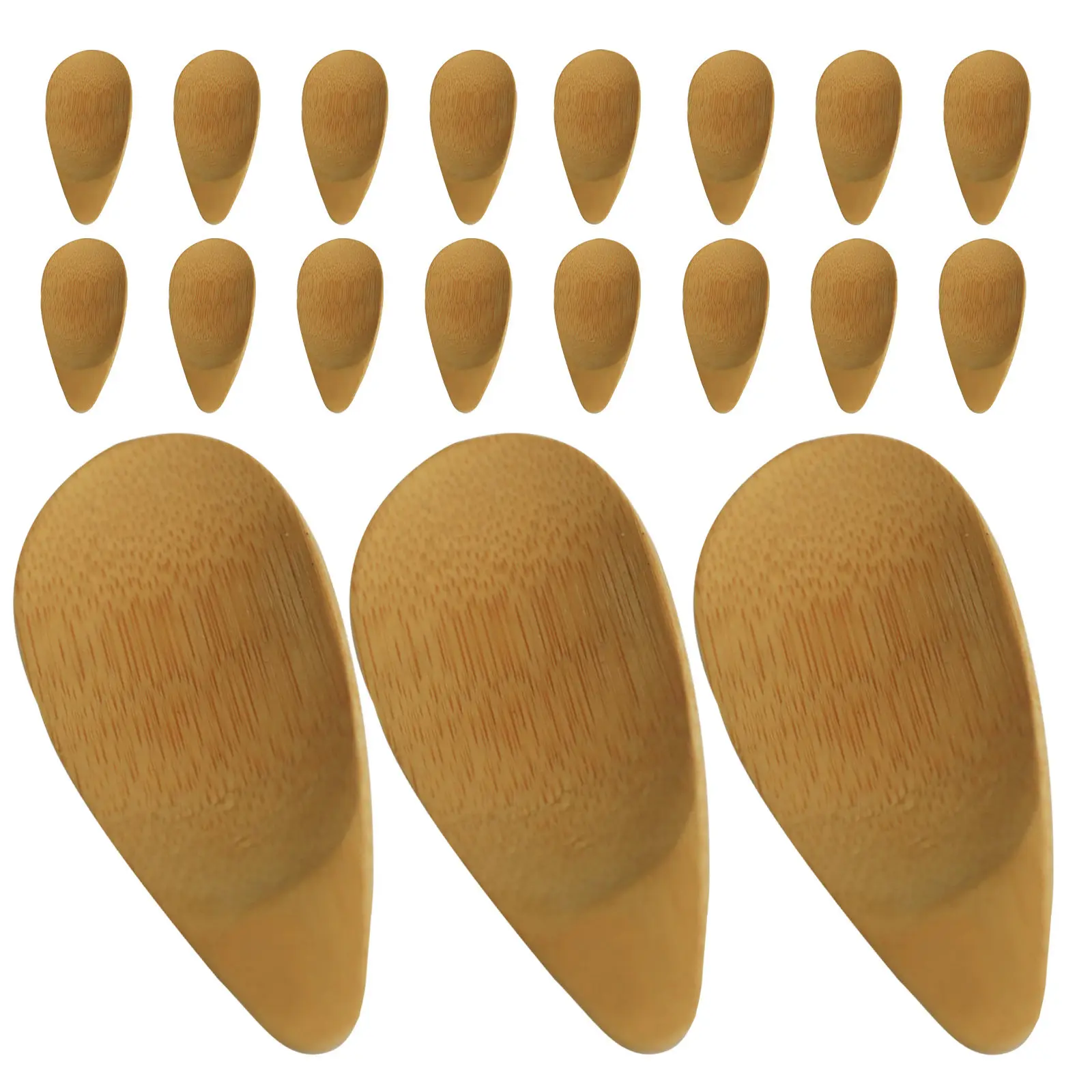 20Pcs Bamboo Facial Cream Scoops Mini Spatulas Reusable Skincare Spatulas Face Mask Tools Beauty Routine Travel