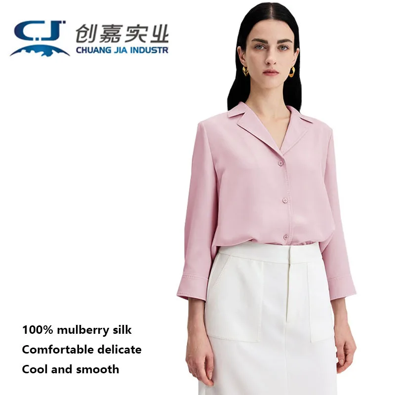 High-end Silk Women's Shirt Elegant and Graceful for Spring Summer, Suitable for Business and Casual Wear, Cool and Lightweight