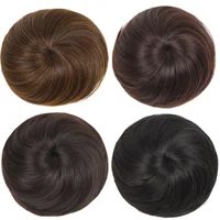 Synthetic Hair Bun Hair Drawstring Hair Bun Wig Flexible Brown Chignon Bun For Women Daily Use 2