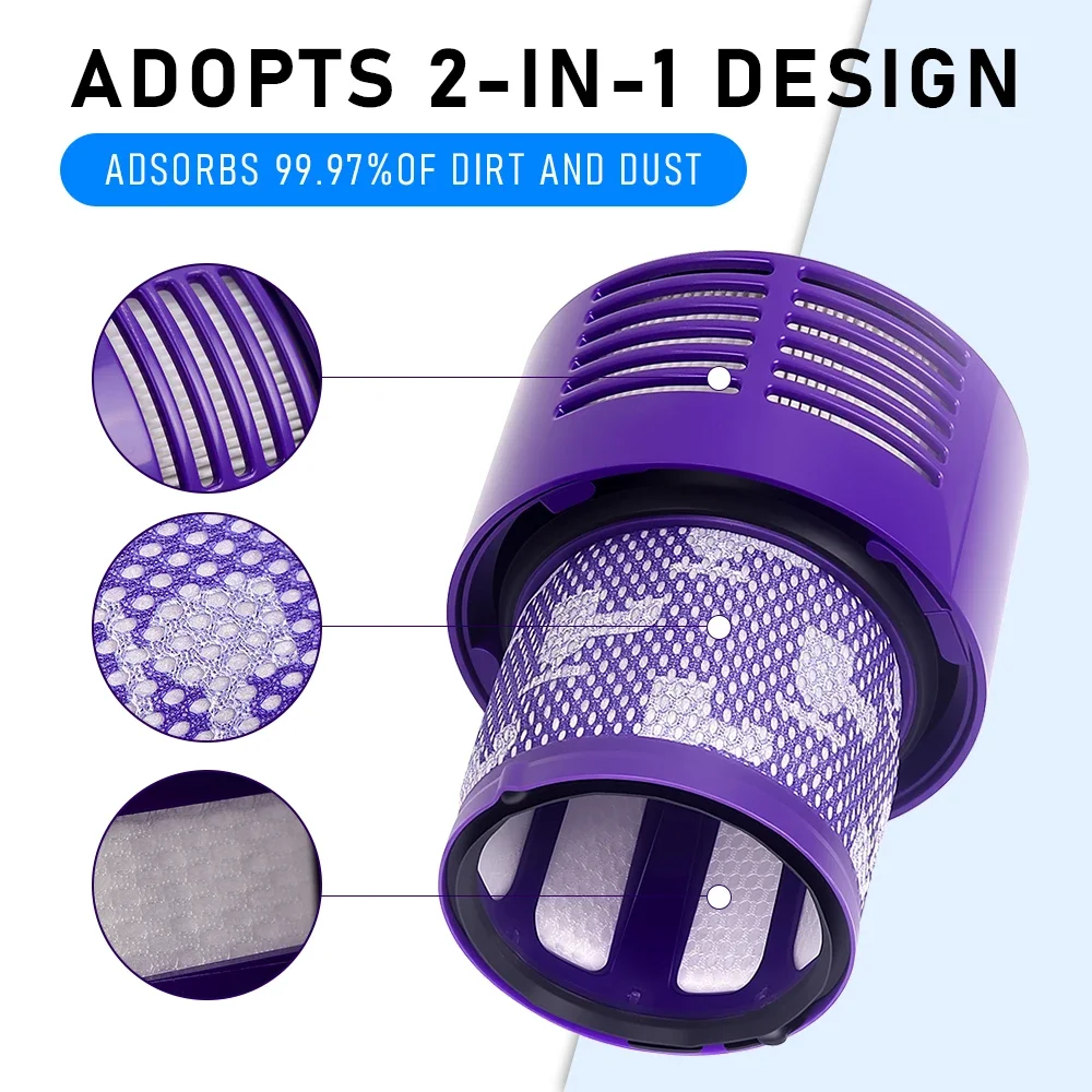 1-4 قطعة قطع غيار فلتر HEPA لـ Dyson V10 US جهاز آلي لتنظيف الأتربة SV12 قابل للغسل بعد مرشح استبدال ملحقات التنظيف