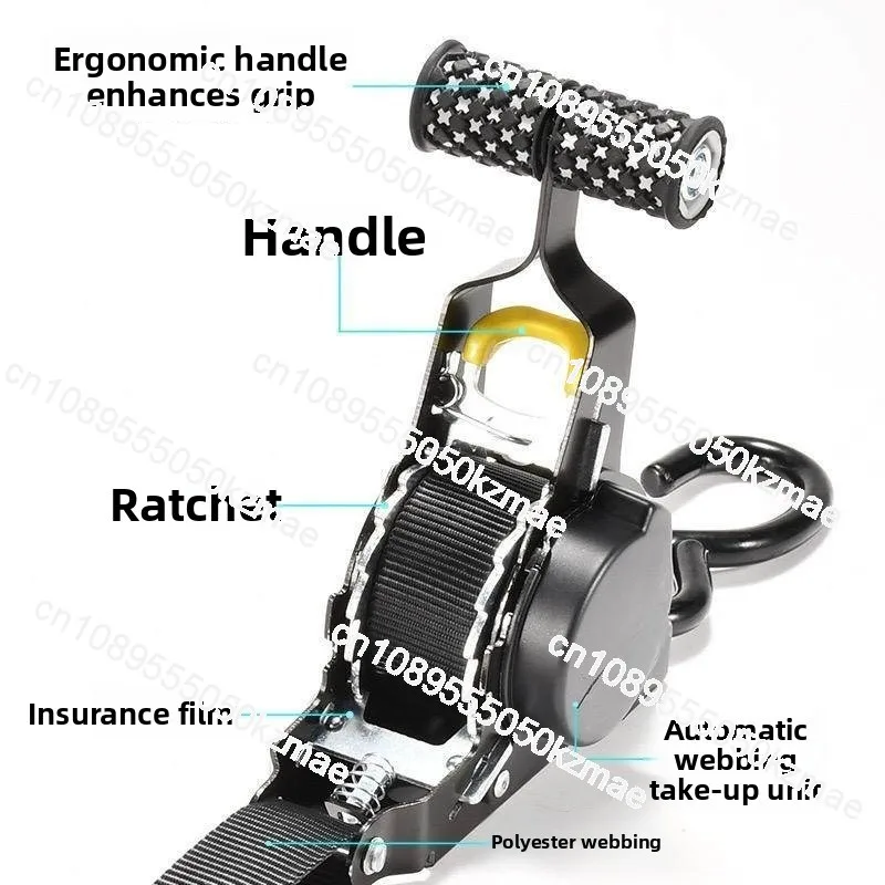 Suitable for double hook ratchet bundle automatic telescopic tensioner strap bundle tightening