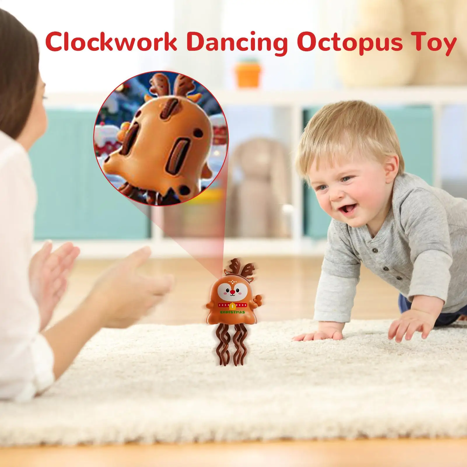 Dancing Crawling Octopus Toy Christmas Automatic Action Wind Up Octopus Interactive Electric Dancing Toy For Bedroom Living Room