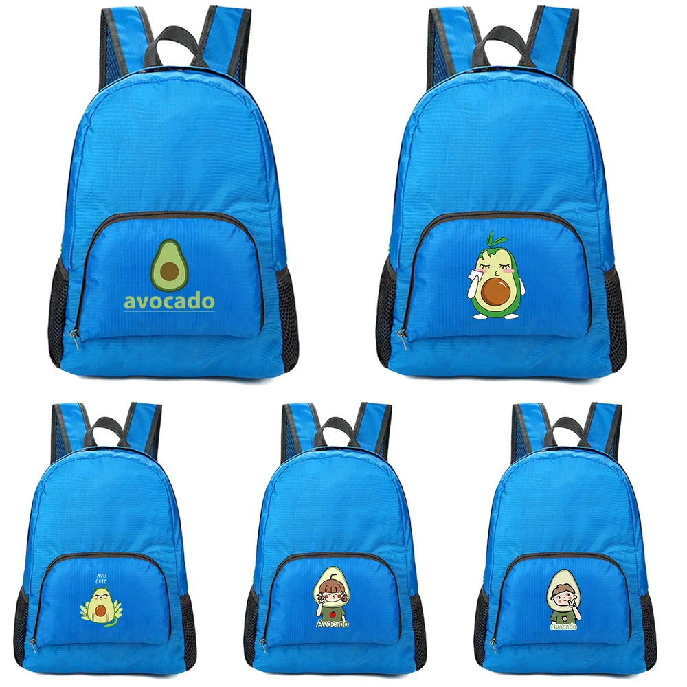 

Portable Folding Backpack New Avocado Pattern Printing Folding Hiking Bag Ultra-light Outdoor Cycling Travel Backpack
