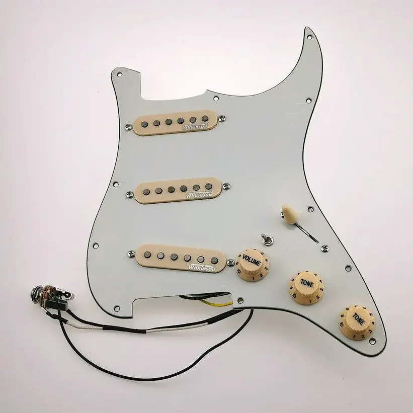 Prewired Loaded ST Pickguard Set With SSS Alnico V Single Coil Pickups For ST Electric Guitars, Replacement Parts