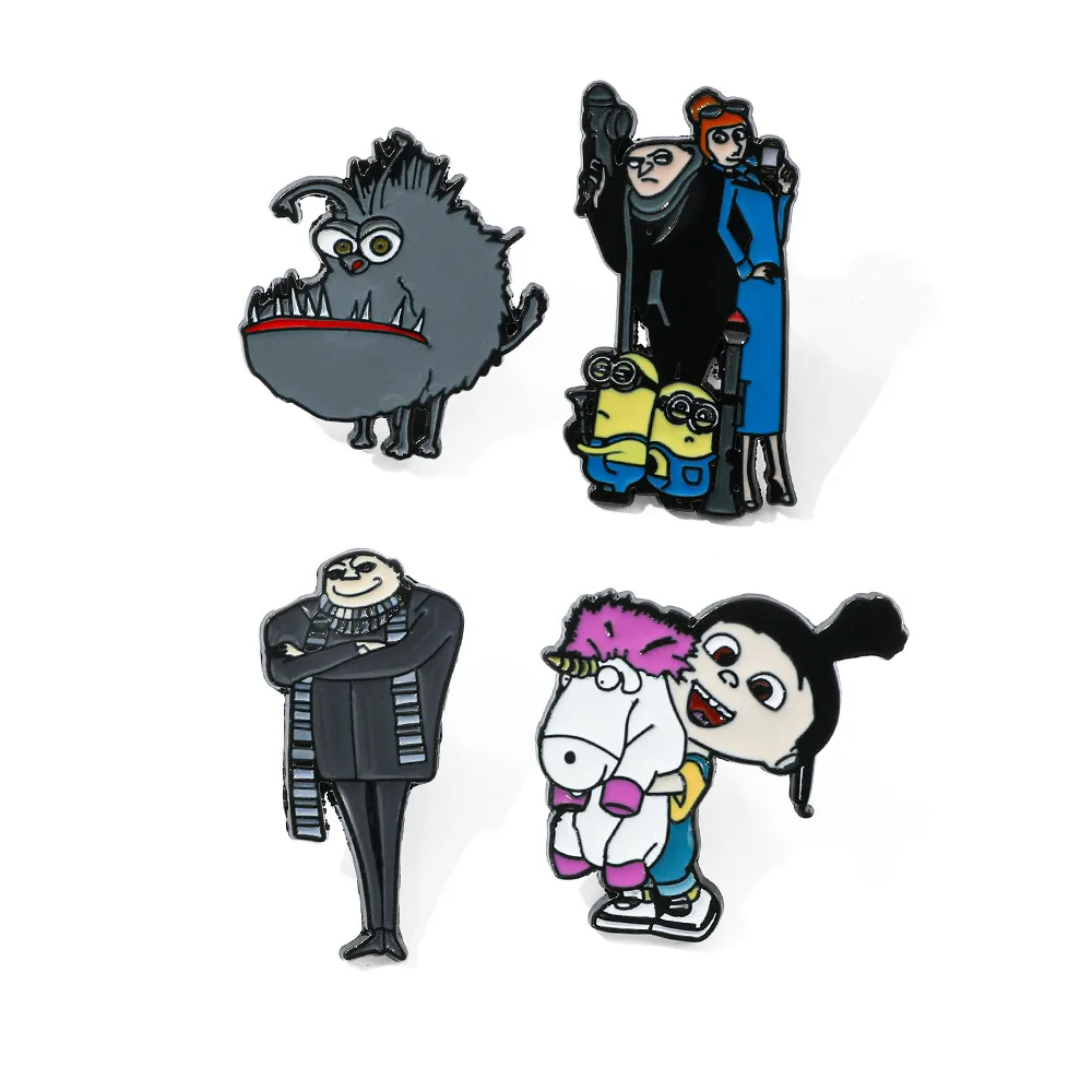 

1 Set European and American Cartoon Characters Metal Badges Minions Alloy Brooches God Thief Daddy Pins Accessories Decorations