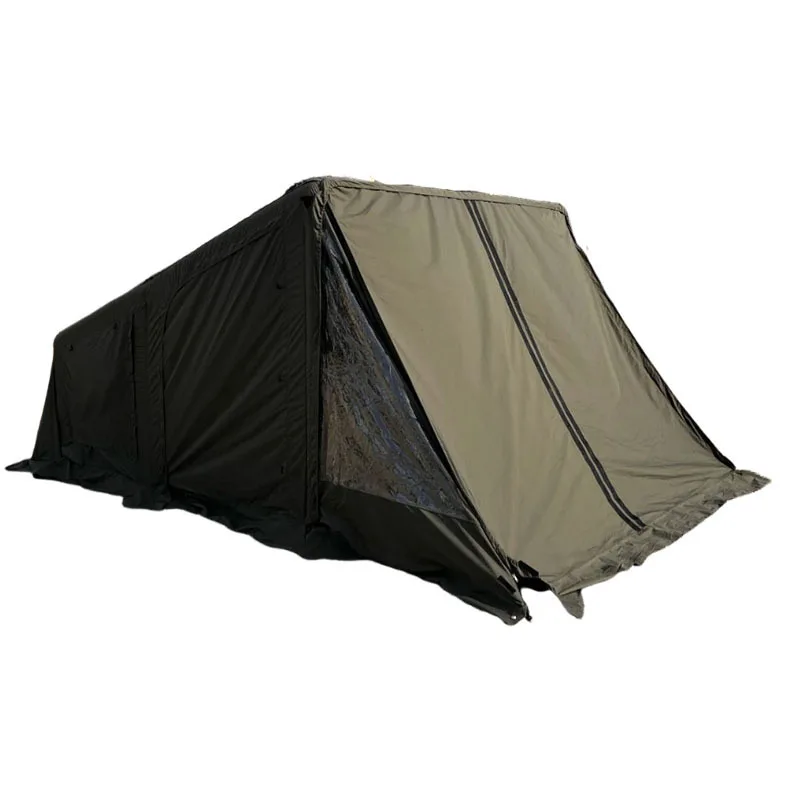 High-end camping hot-selling tactical wind bunker inflatable tent, outdoor panoramic sunroof, one room and one living room