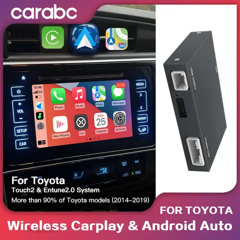CARABC Wireless Carplay Android Auto For TOYOTA Entune 2.0 Touch 2 RAV4 Highlander Tundra Sienna Prius Yaris Camry CHR Module