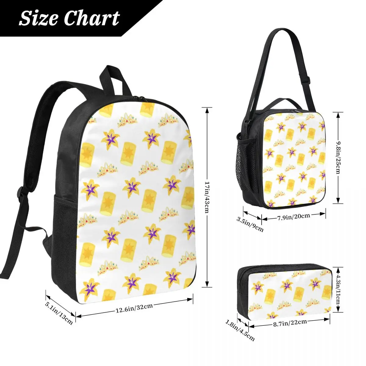 Gleam And Glow Backpack Student Boys Girls BookBag School Bag Computer Shoulder Bags 3ps Insulated Lunch Bag Pencil Case