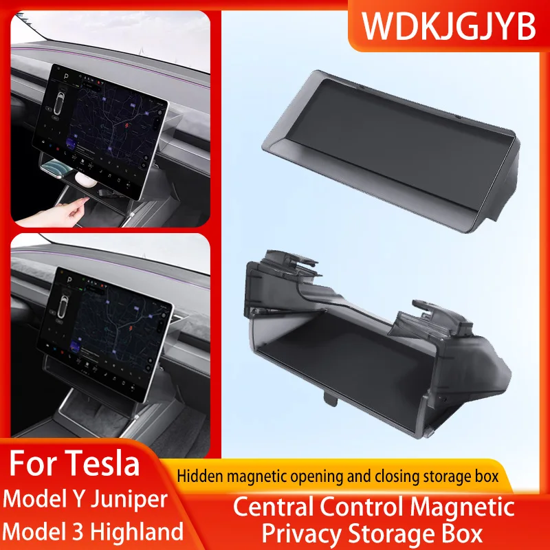

Для Tesla Model Y Juniper/Model3 Highland Лоток Магнитный подэкран Скрытый ящик для хранения Магнитный ящик для хранения с открыванием и закрыванием