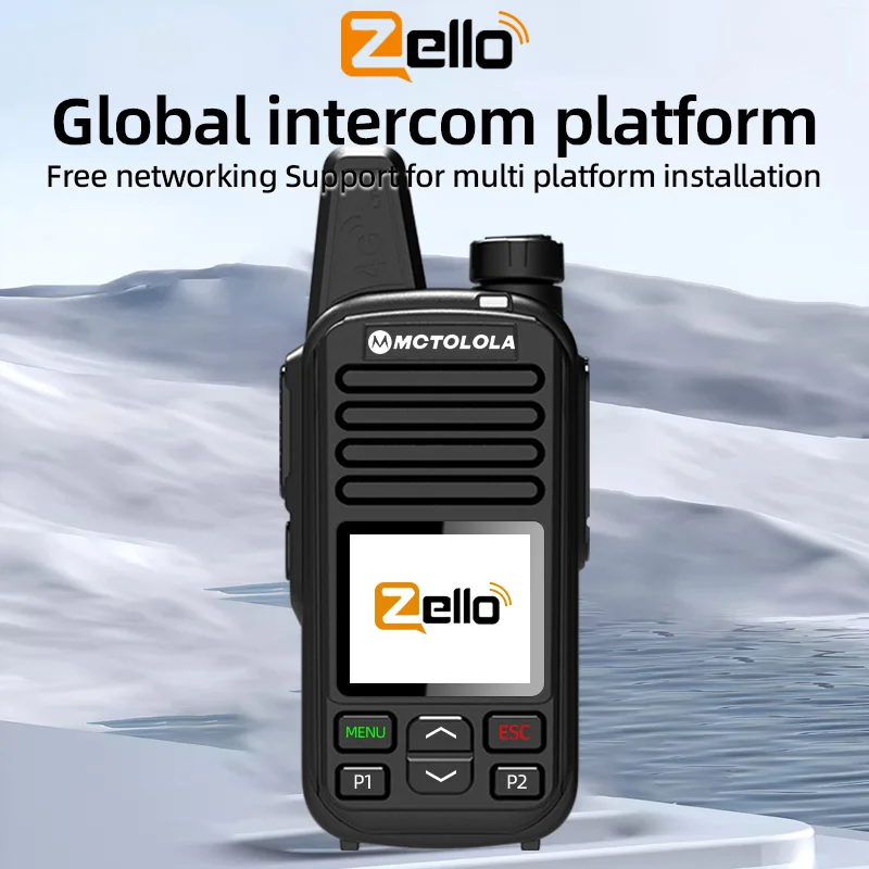 MOTOLOLA 4G Zello POC Handheld Walkie Talkie Android 8.1 Bluetooth WiFi Global PTT 5000km Coverage Equipped with Headphones