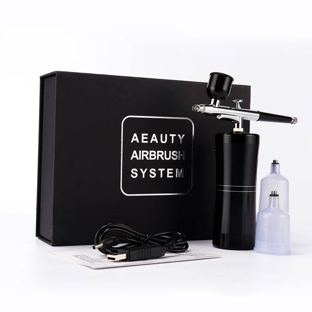Set mini aerografo professionale per il viso Pompa spray Gen Pen Spazzola ad aria senza fili Nano Nebbia Spruzzatore di nebbia Modalità bellezza