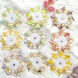 badge holder Decoration , green Ribbon Badge Rosette, Anime cosplay Bow Accessories,Fill Ita bag Decorate,Ita bag Base Tray