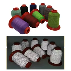 350D Reflective Nylon Sewing Embroidery Thread Roll Compatible To Sewing Machines Knitted Yarn for Weaving Hat Clothes Makin