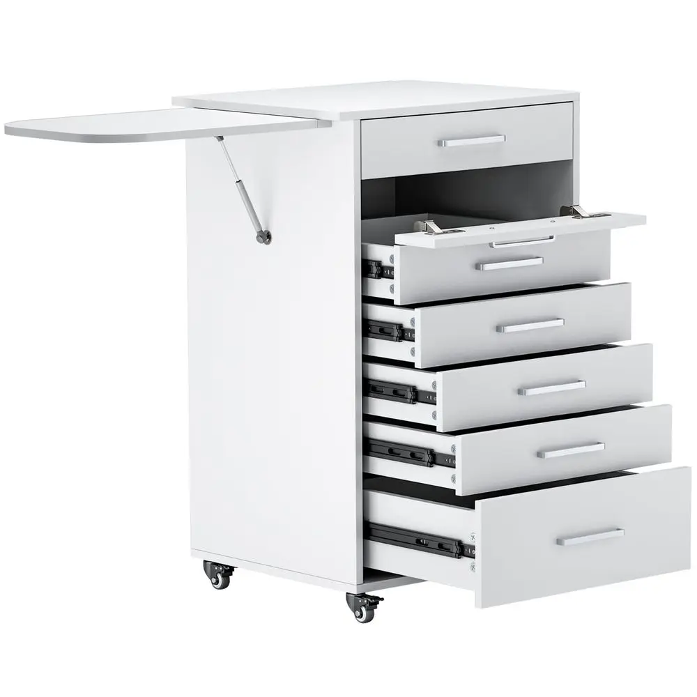 

Medical Cart with 150 lbs Capacity Adjustable Height Rolling Trolley for Hospital, Dental Clinic, Beauty Salon 360 Silent Locka