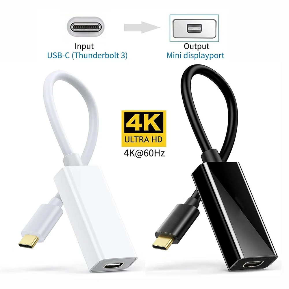 Видеокабель USB C с дисплеем 4K Mini DP для Thunderbolt3, совместимый с телефоном/планшетом Macbook Pro 2021, (потрібен режим DP Alt)