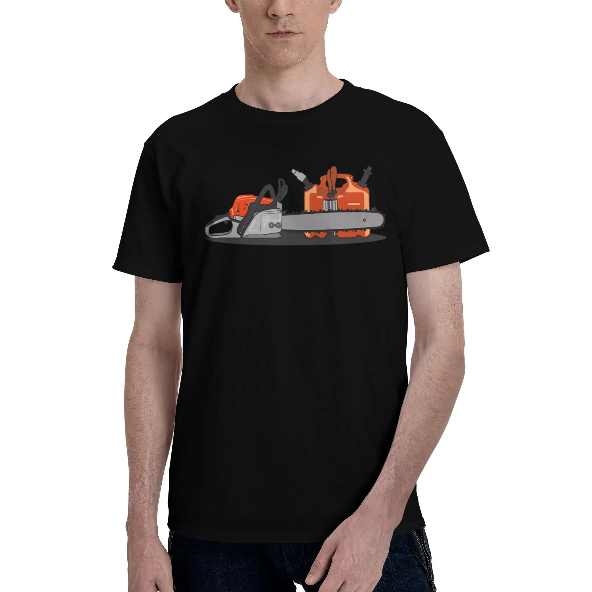 Chainsaw and a Combi fuel can Full Of Cotton Feeling Reversible T-shirtKorean-Style Vibe Shirt