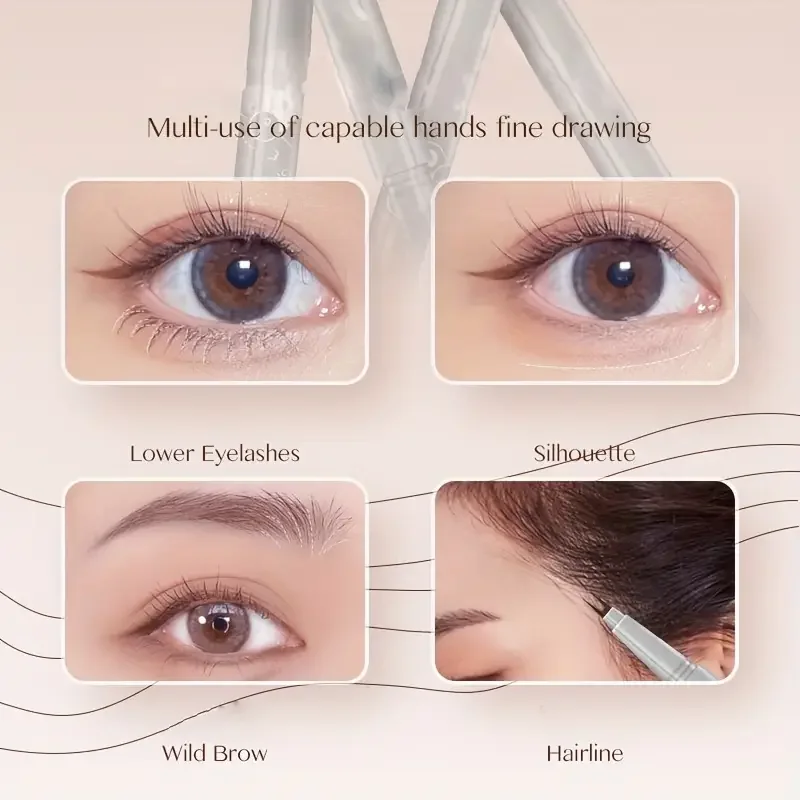 Eyeliner liquide à double griffe de 0.01mm, crayon à sourcils ultra-fin, polyvalent pour débutants, noir et marron, coréen