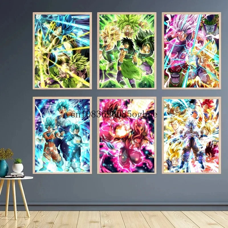 

Japan Classic Dragon Ball Poster Super Saiyan Goku Anime Canvas Painting Vegeta Home Decoration Painting Wall Art Birthday Gift