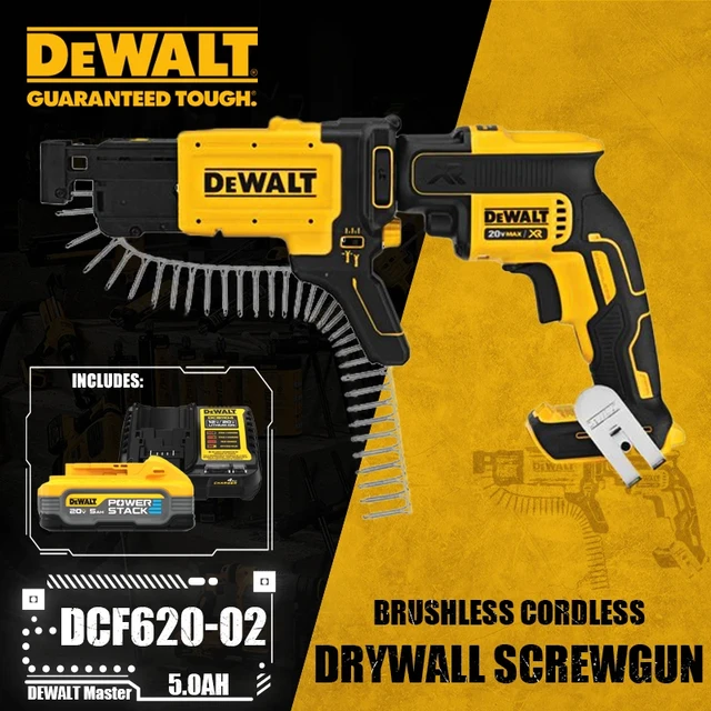 DEWALT DCF620 Kit Brushless Cordless Drywall Screwgun DCF6202 Collated Drywall Screw Gun Attachment 20V With Battery Charger AliExpress
