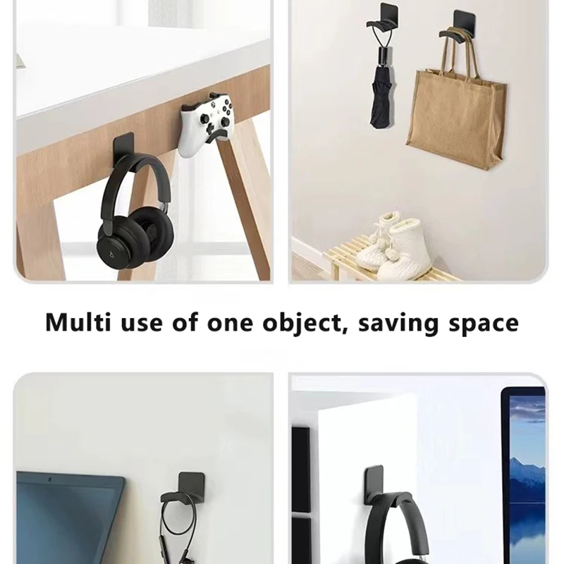 Universal Headphone Stand Gaming Controller Holder Headset Display Rack Under Desk Hanger Hook For Earphone Wall Mounted Bracket