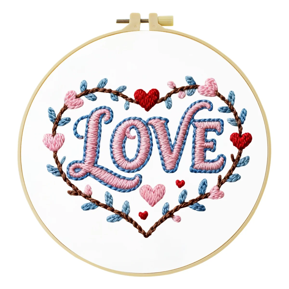 Neues DIY-Stickerei-Starterset für Anfänger, Heim-Näh- und Handarbeits-Set, Stickerei-Set, Liebesgeschenk-Muster, handgemachte Dekoration – Detail 9