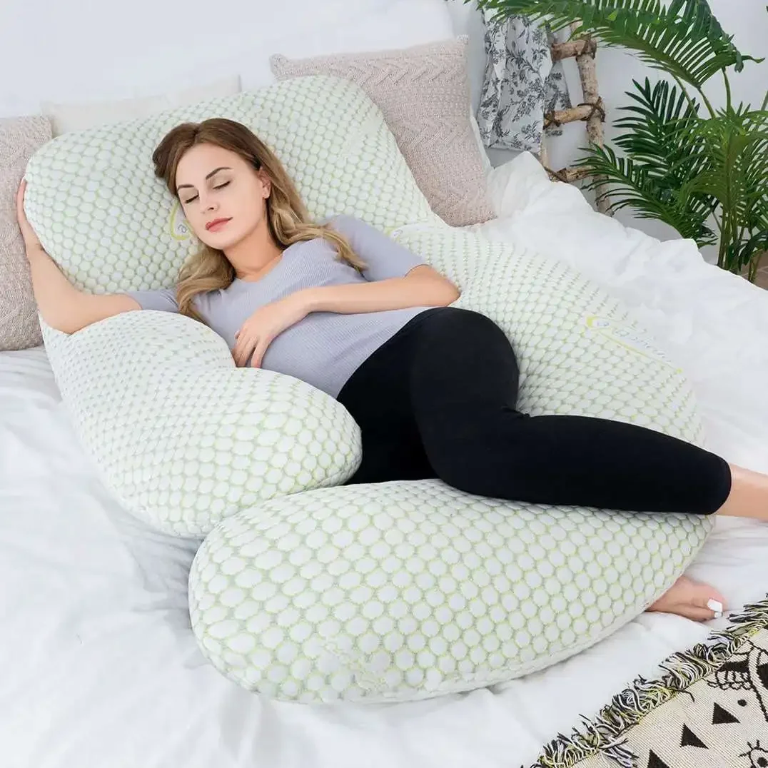 Manufacturer New Style Minky Pregnant Nursing U Shaped Women Sleeping Pillow Full Body Maternity Pillows