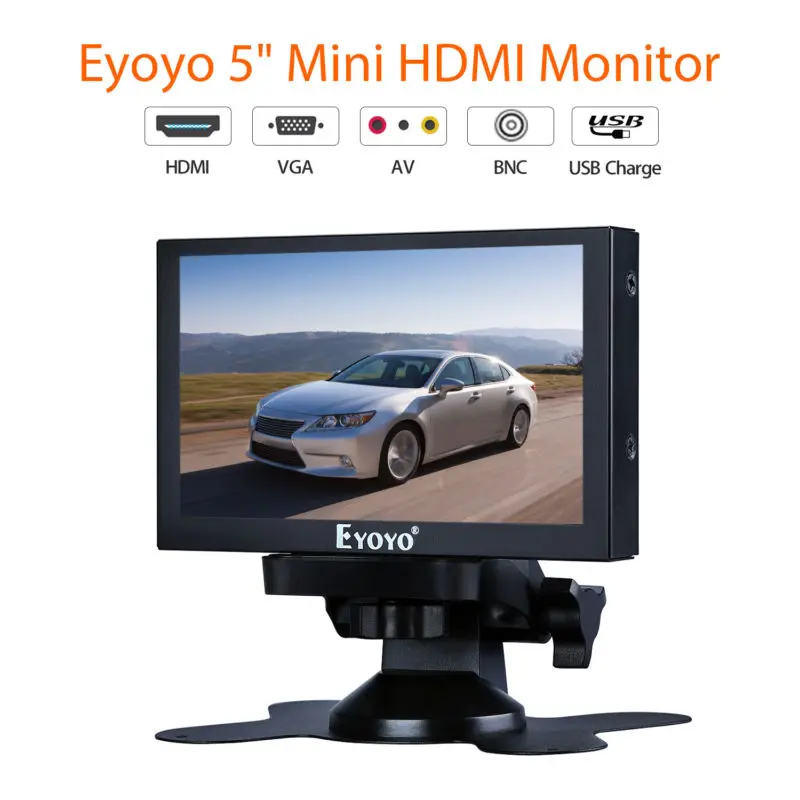 Mini HDMI Monitor 5 Inch LCD Screen 800*480 Portable Display Fast Response Used For CCTV Camera System Car Rearview Raspberry Pi