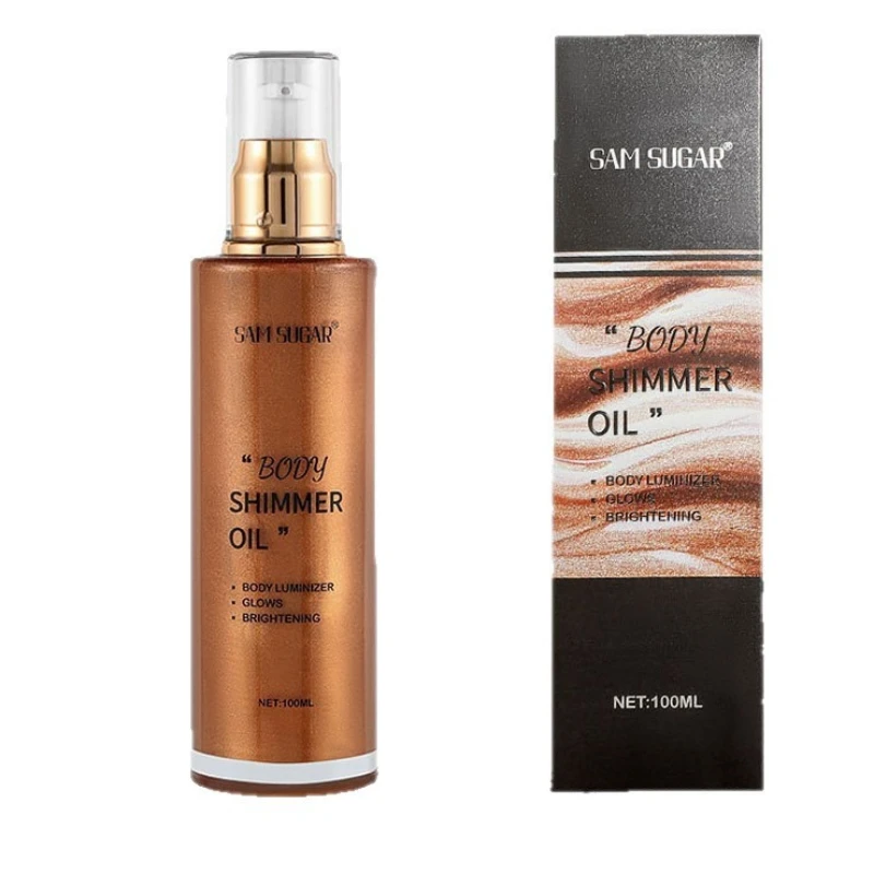 Olejek rozświetlający do ciała i twarzy, płynny bronzer z efektem połysku, wodoodporny, odporny na pot, idealny na imprezy na plaży, sesje zdjęciowe i wydarzenia.
