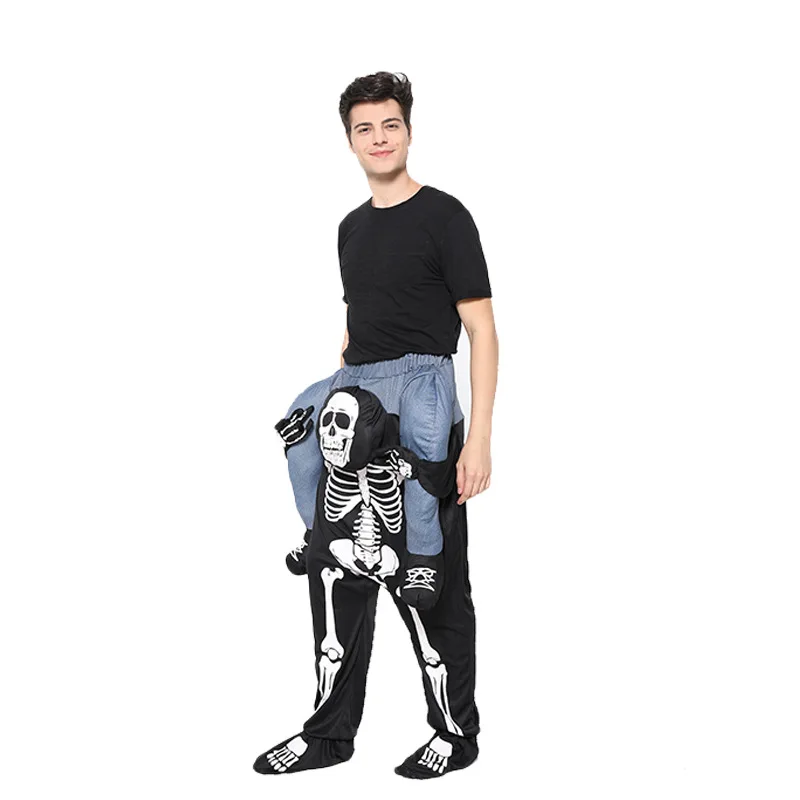 Adult Halloween Day Of The Dead Costumes Skeleton Carrying Man Tricky Funny Cosplay Carnival Purim Parade Role Play Party Dress