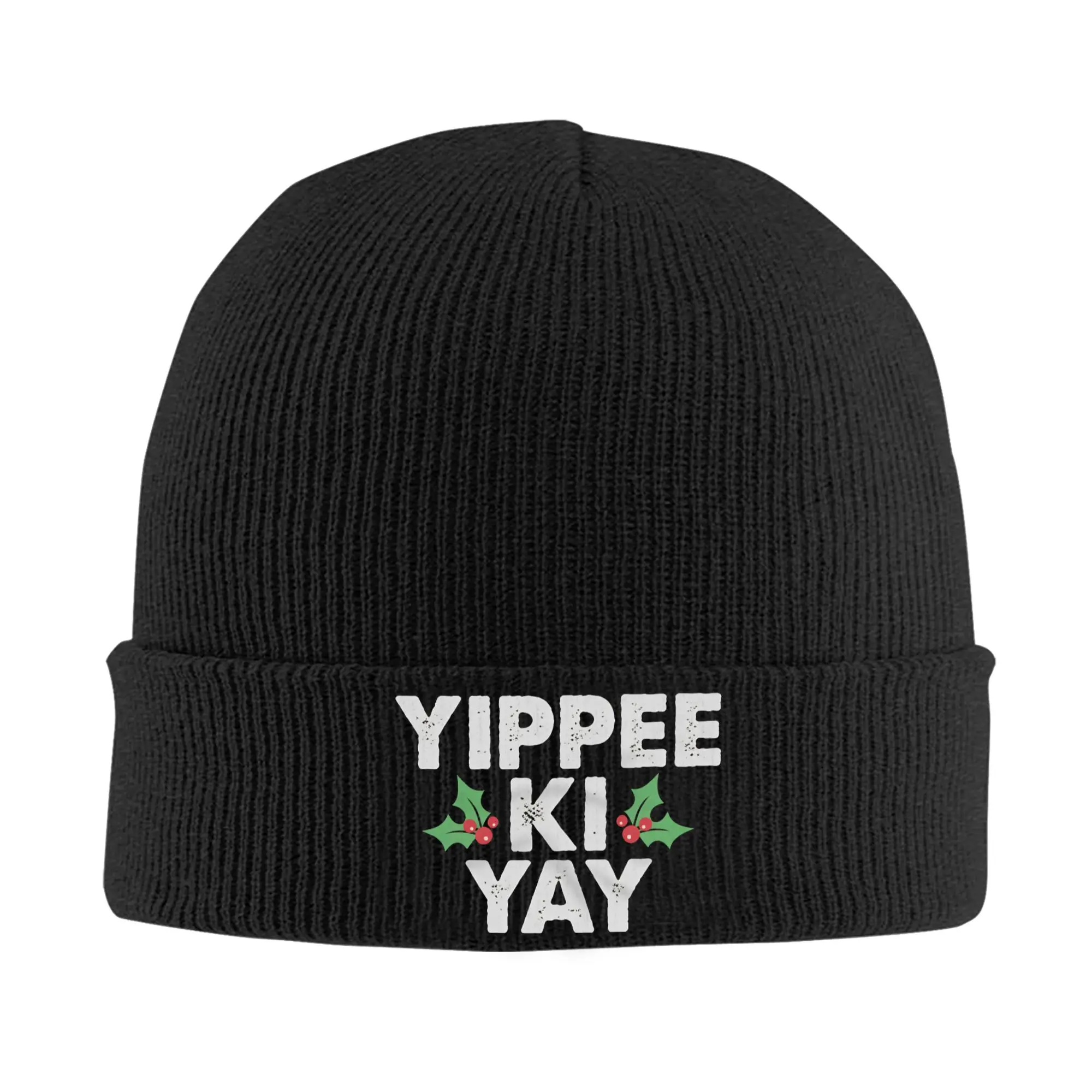 YIPPEE KI YAY  Beanie Hats Die Hard Knit Hat Adult Unisex Fashion Warm Soft Caps Autumn Winter Kpop Pattern Bonnet Hats