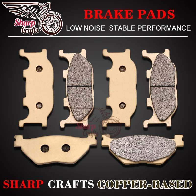 Plaquettes de frein avant et arrière à base de cuivre pour moto, Yamaha XVSlingV-Star 1300, Tourer 07-14, Midnight Star 14-2016, YP400 SubKR
