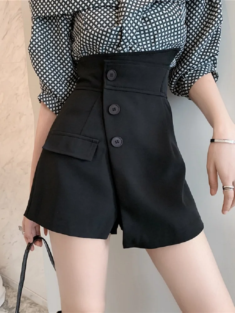 Ins Spring Summer Women Skirt Shorts Irregular Design Suiting Short Pants Europe American OL High Waist Lady Skirts