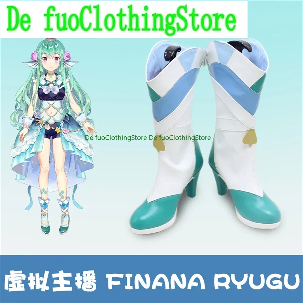 

Виртуальный YouTuber VTuber Finana Ryugu Обувь для косплея Сапоги Игры Аниме Хэллоуин Рождество DefuClothing Магазин обуви
