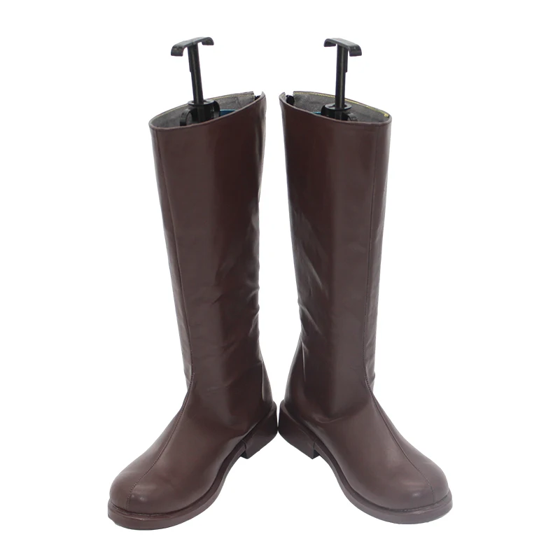 JP Anime Whitebeard Edward Newgate Cosplay Costume Shoes Brown Faux Leather Boots