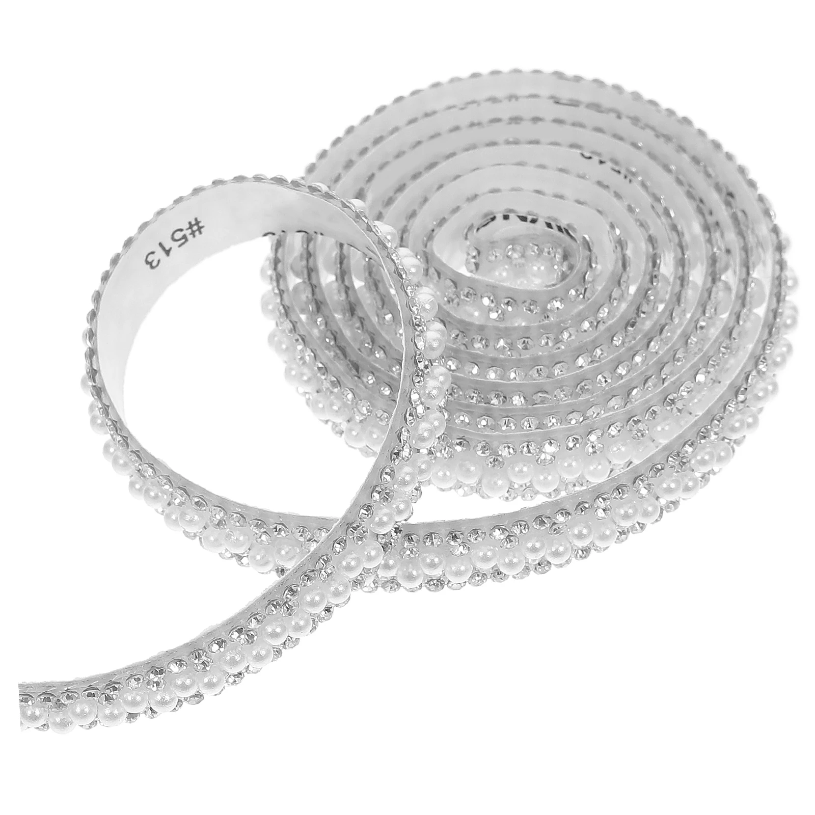 

Pearl Rhinestone Accessories Strips 2 Rolls Self Adhesive Trim Ribbon Bling Wrap Rhinestone Craft Decor Shoe Bag Wedding Dress